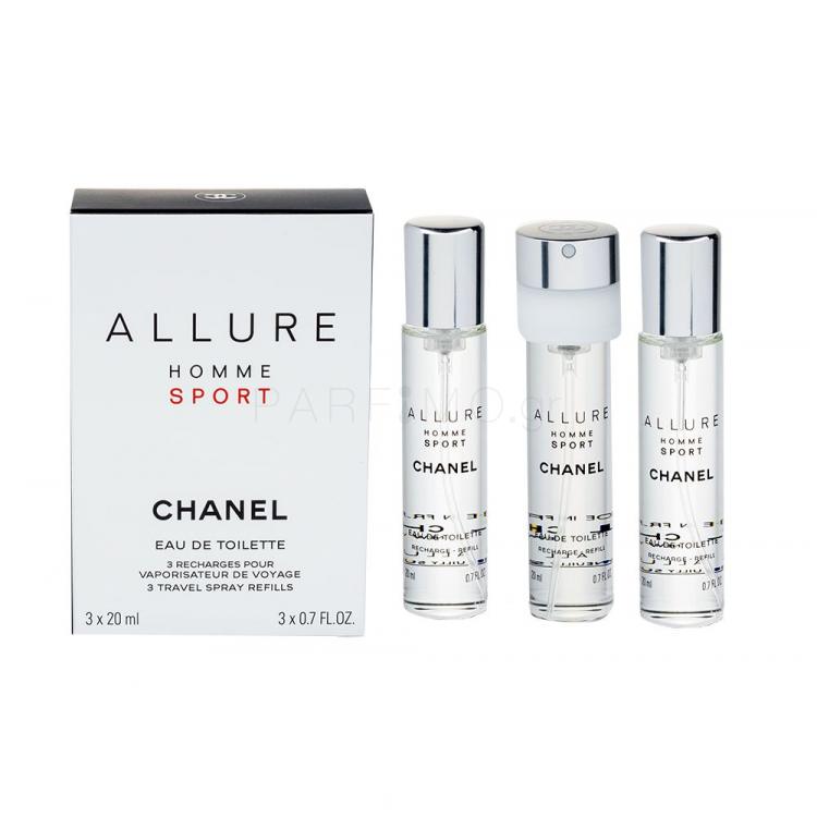 Chanel Allure Homme Sport 3x 20 ml Eau de Toilette για άνδρες Συσκευασία &quot;γεμίσματος&quot; 20 ml