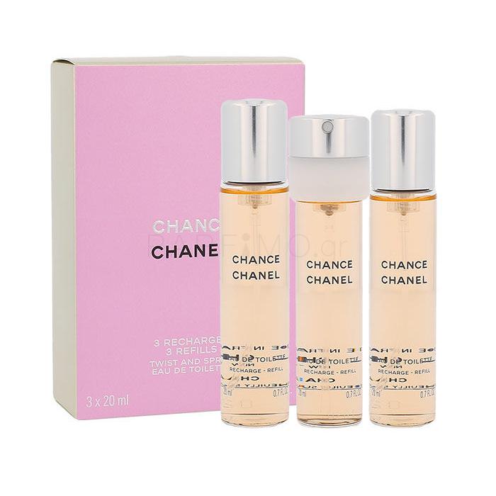 Chanel Chance Eau de Toilette για γυναίκες Συσκευασία &quot;γεμίσματος&quot; 3x20 ml
