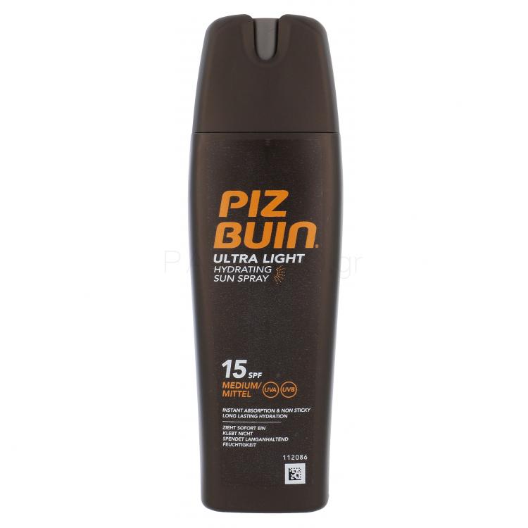 PIZ BUIN Ultra Light Hydrating Sun Spray SPF15 Αντιηλιακό προϊόν για το σώμα 200 ml