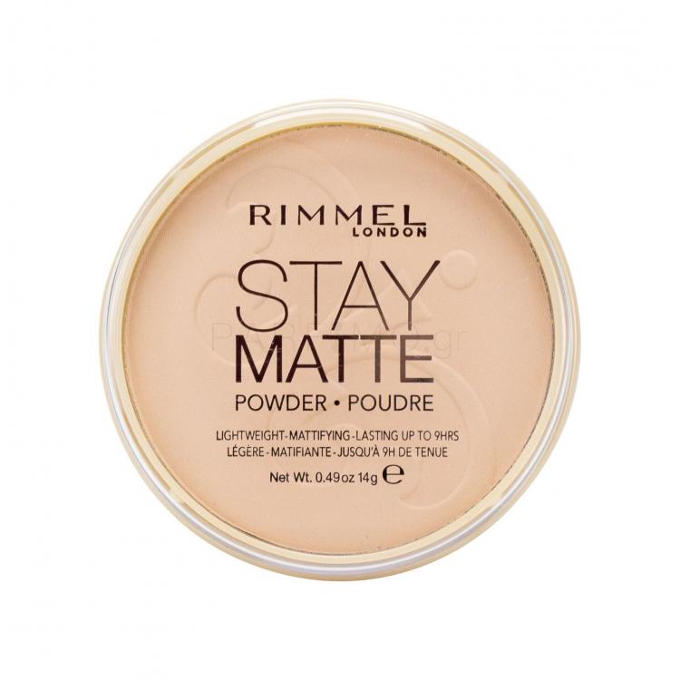 Rimmel London Stay Matte Πούδρα για γυναίκες 14 gr Απόχρωση 005 Silky Beige