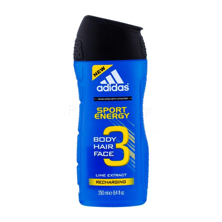 Adidas 3in1 Sport Energy Αφρόλουτρο για άνδρες 250 ml
