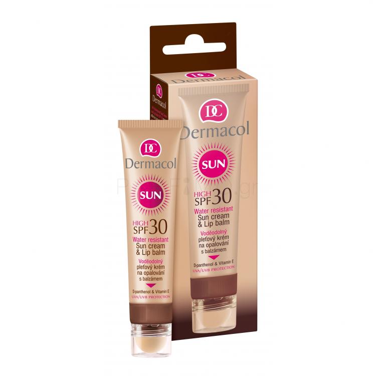 Dermacol Sun Cream &amp; Lip Balm SPF30 Αντιηλιακό προϊόν προσώπου για γυναίκες 30 ml