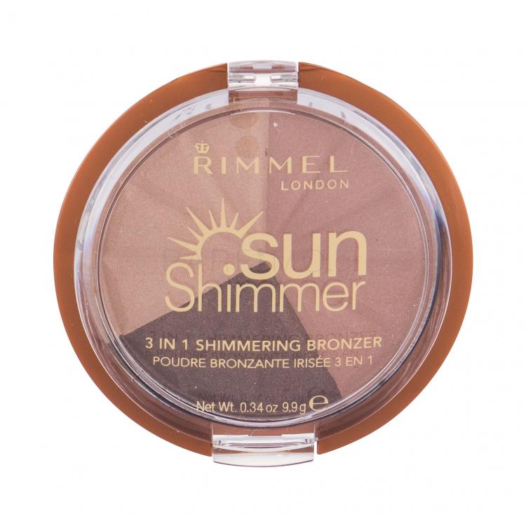 Rimmel London Sun Shimmer 3in1 Bronzer για γυναίκες 9,9 gr Απόχρωση 002 Bronze Goddess