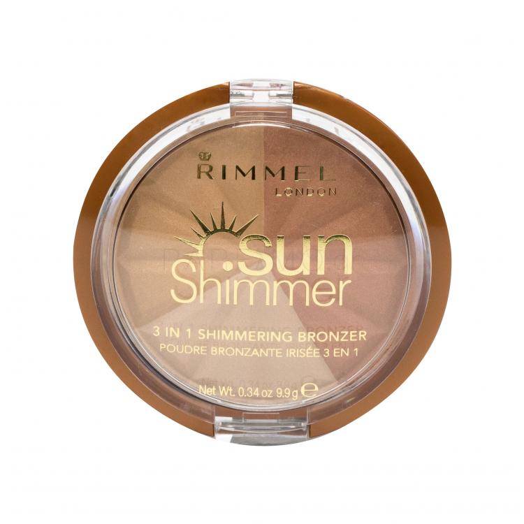 Rimmel London Sun Shimmer 3in1 Bronzer για γυναίκες 9,9 gr Απόχρωση 001 Gold Princess