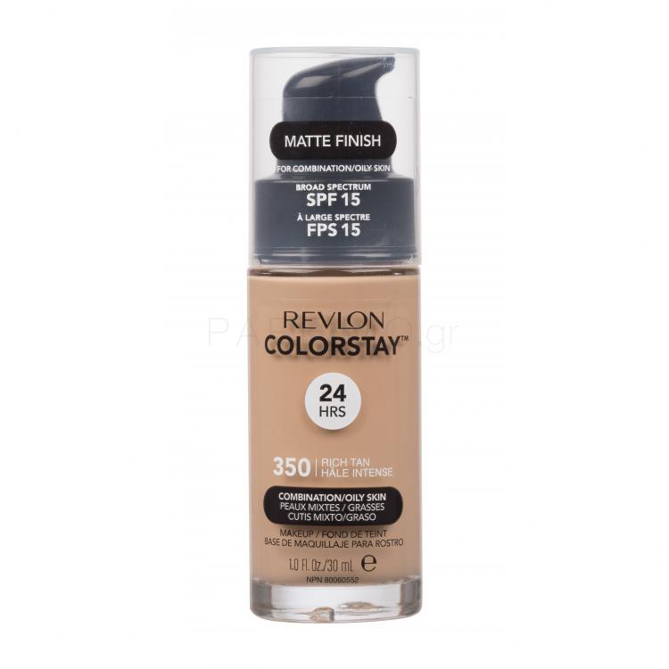 Revlon Colorstay Combination Oily Skin SPF15 Make up για γυναίκες 30 ml Απόχρωση 350 Rich Tan