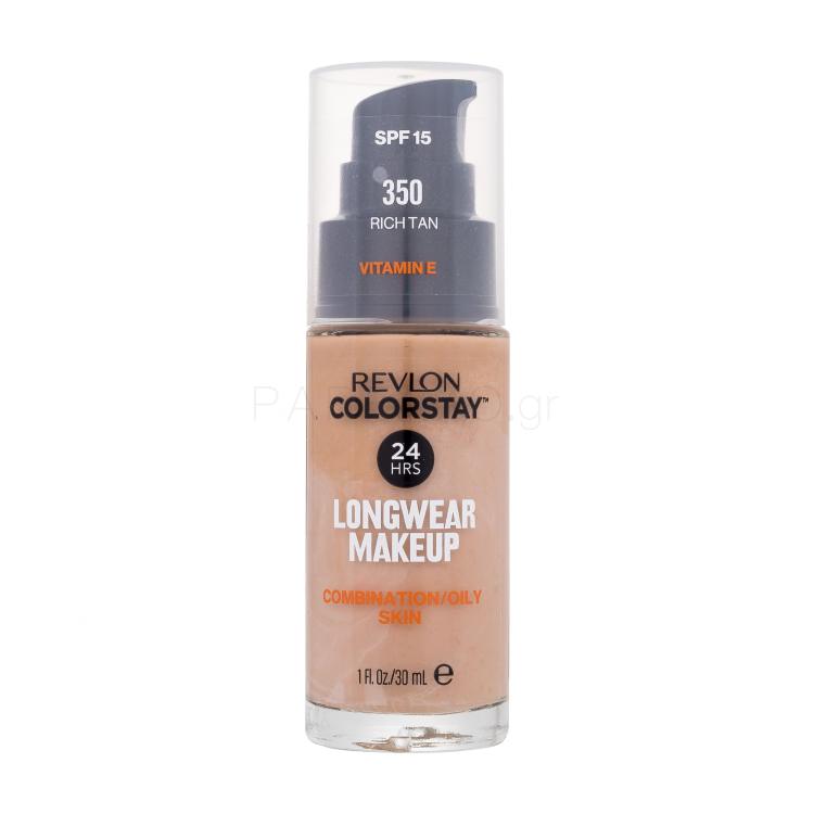 Revlon Colorstay Combination Oily Skin SPF15 Make up για γυναίκες 30 ml Απόχρωση 350 Rich Tan