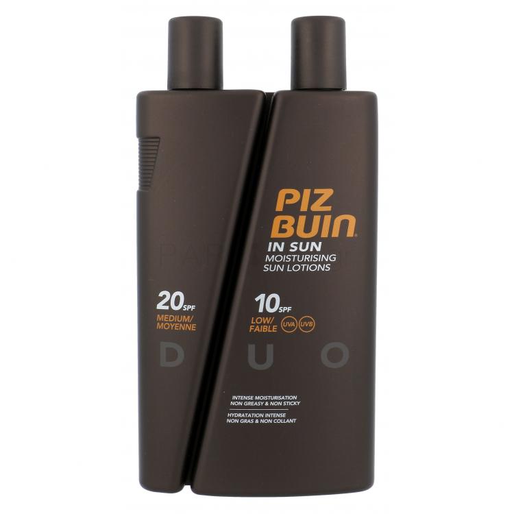 PIZ BUIN Moisturising DUO SPF10 + SPF20 Αντιηλιακό προϊόν για το σώμα 300 ml