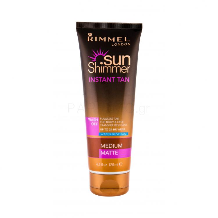 Rimmel London Sun Shimmer Instant Tan Self Tan για γυναίκες 125 ml Απόχρωση Medium Matte