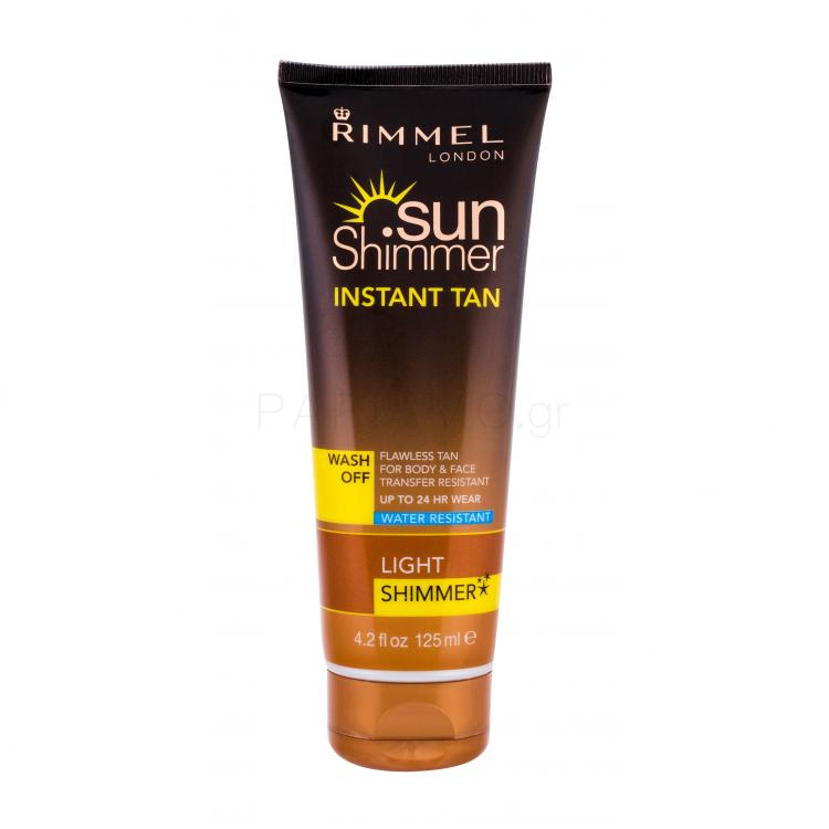 Rimmel London Sun Shimmer Instant Tan Self Tan για γυναίκες 125 ml Απόχρωση Light Shimmer