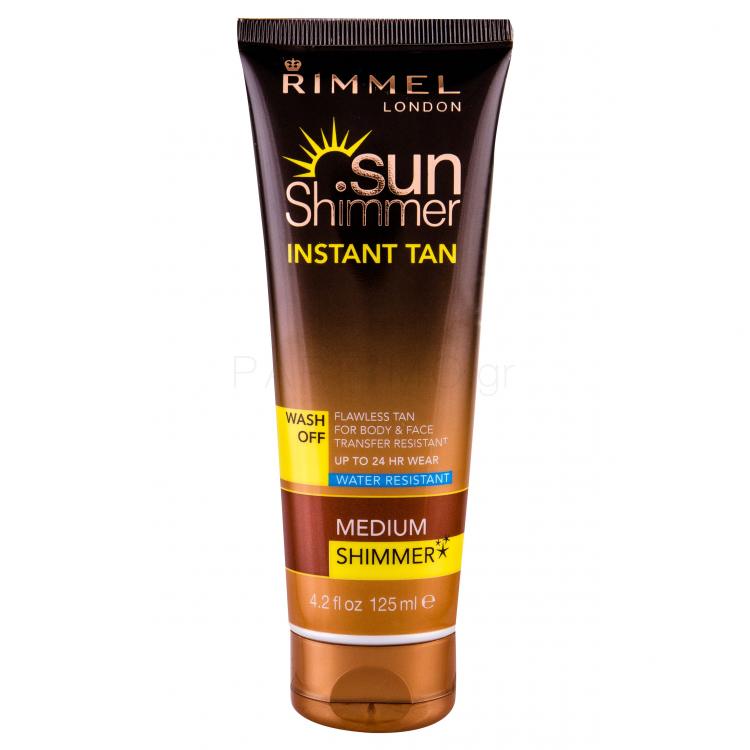 Rimmel London Sun Shimmer Instant Tan Self Tan για γυναίκες 125 ml Απόχρωση Medium Shimmer