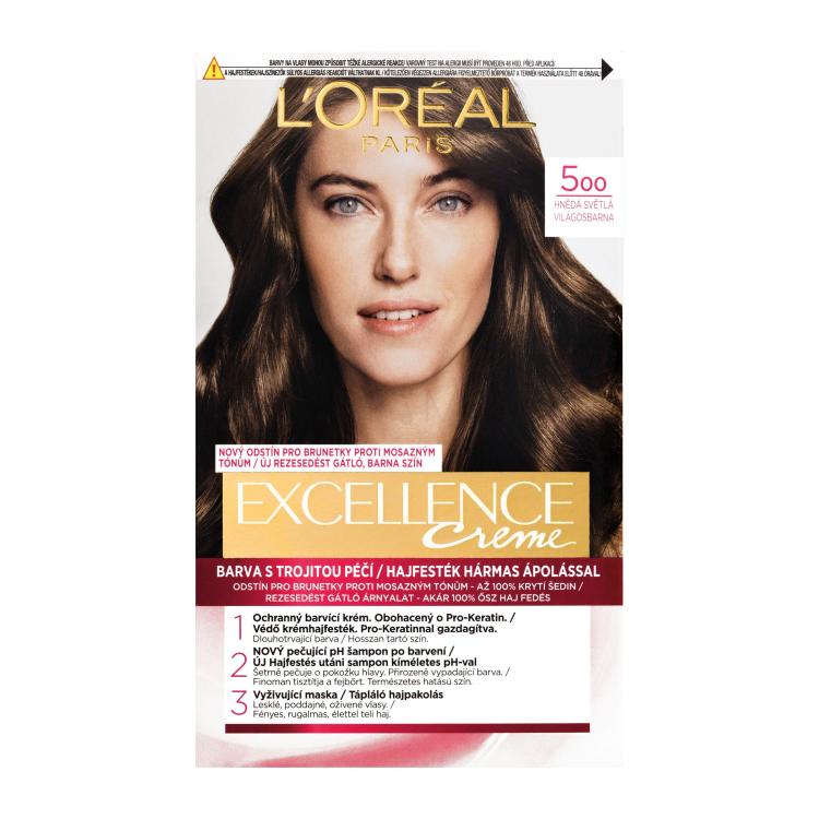 L&#039;Oréal Paris Excellence Creme Triple Protection Βαφή μαλλιών για γυναίκες 48 ml Απόχρωση 400 Brown