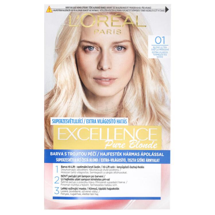 L&#039;Oréal Paris Excellence Creme Triple Protection Βαφή μαλλιών για γυναίκες 48 ml Απόχρωση 01 Lightest Natural Blonde