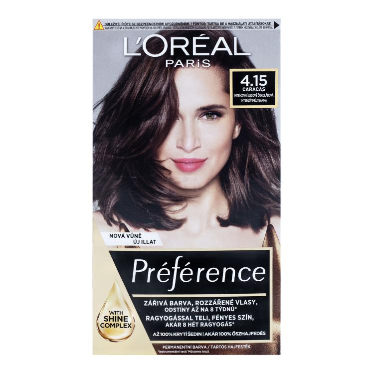 L&#039;Oréal Paris Préférence Βαφή μαλλιών για γυναίκες 60 ml Απόχρωση 4,15-M1 Caracas