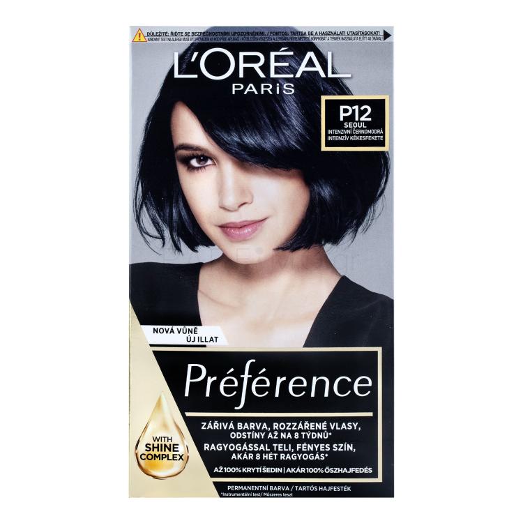 L&#039;Oréal Paris Préférence Féria Βαφή μαλλιών για γυναίκες 60 ml Απόχρωση P12 Blue Black Pearl