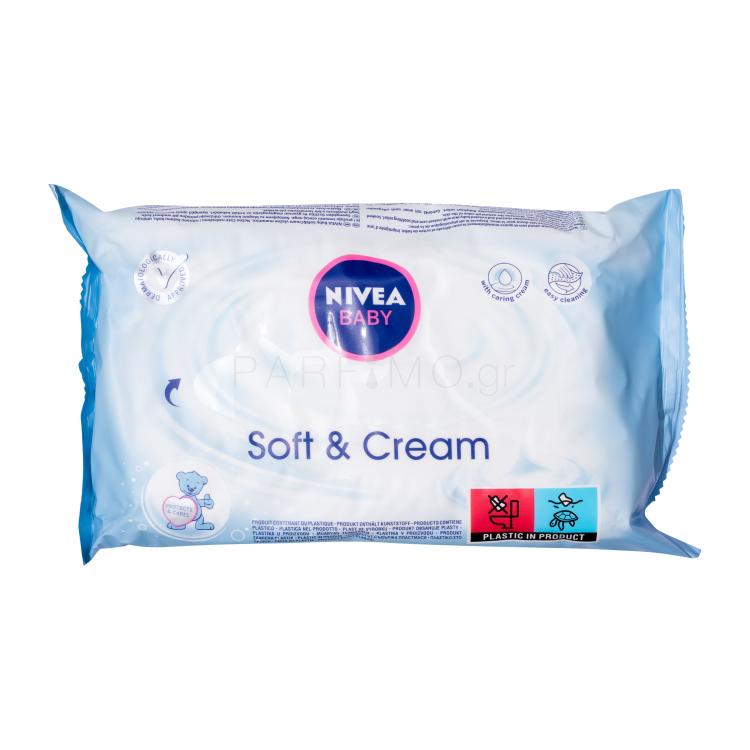 Nivea Baby Soft &amp; Cream Καθαριστικά μαντηλάκια για παιδιά 63 τεμ