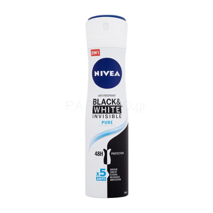 Nivea Black &amp; White Invisible Pure 48h Αντιιδρωτικό για γυναίκες 150 ml