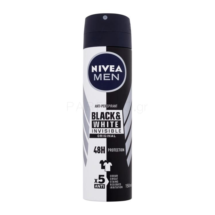 Nivea Men Invisible For Black &amp; White Original Deospray Αντιιδρωτικό για άνδρες 150 ml