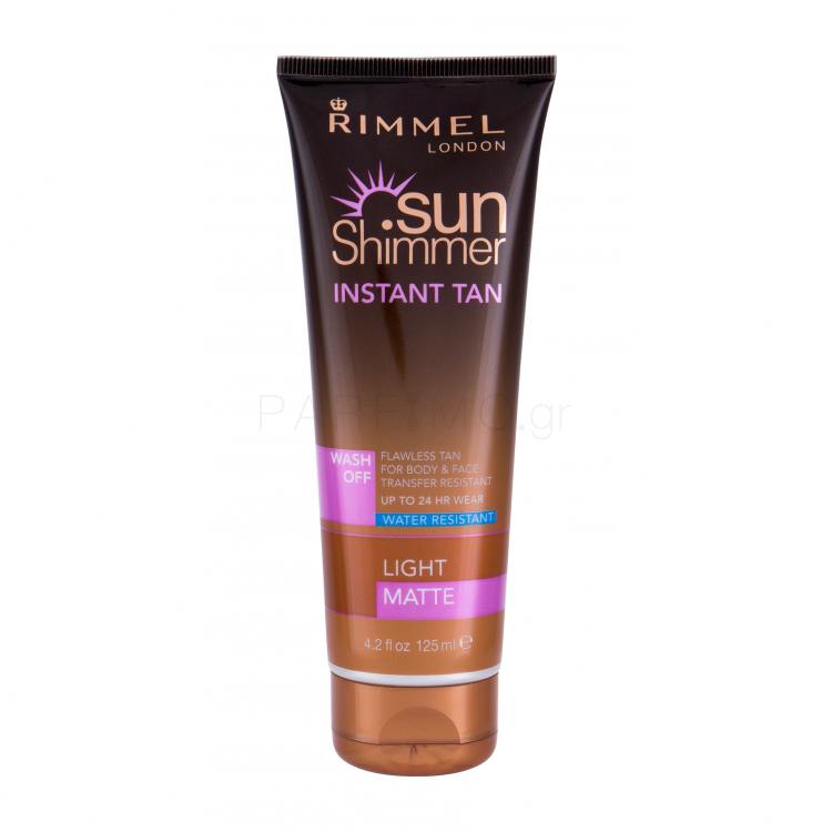 Rimmel London Sun Shimmer Instant Tan Self Tan για γυναίκες 125 ml Απόχρωση Light Matte
