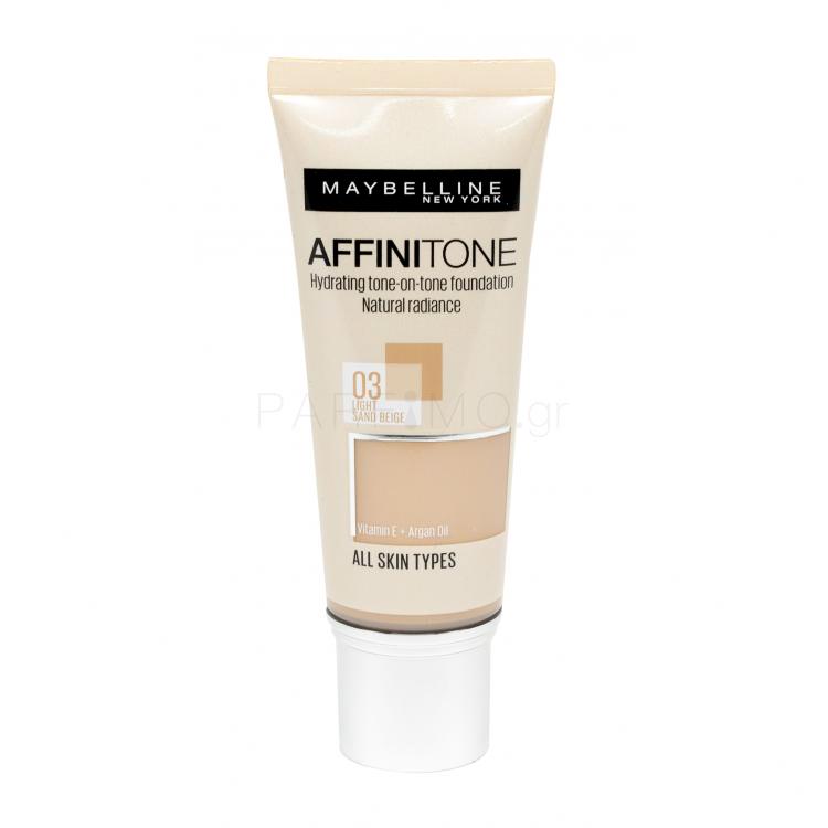 Maybelline Affinitone Make up για γυναίκες 30 ml Απόχρωση 03 Light Sand Beige
