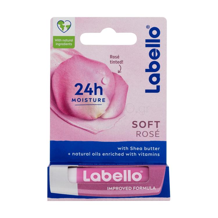 Labello Soft Rosé 24h Moisture Lip Balm Βάλσαμο για τα χείλη για γυναίκες 4,8 gr