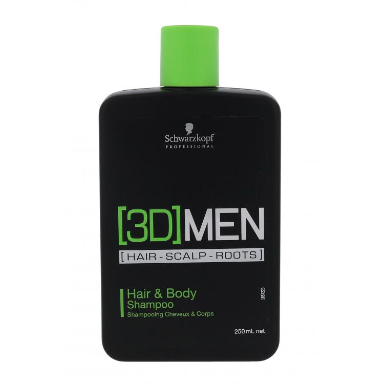 Schwarzkopf Professional 3DMEN Hair &amp; Body Σαμπουάν για άνδρες 250 ml