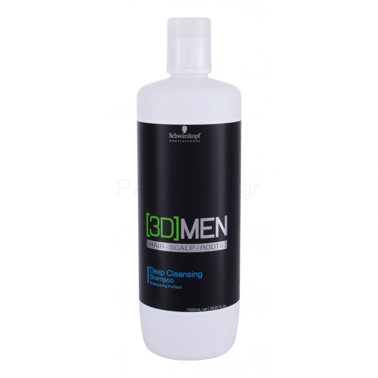 Schwarzkopf Professional 3DMEN Deep Cleansing Shampoo Σαμπουάν για άνδρες 1000 ml