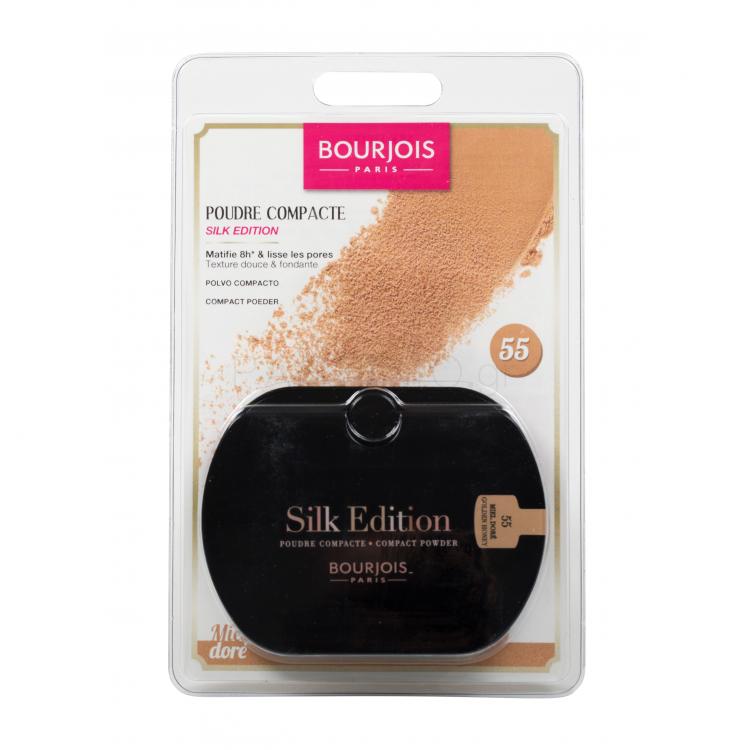 BOURJOIS Paris Silk Edition Compact Powder Πούδρα για γυναίκες 9 gr Απόχρωση 55 Golden Honey
