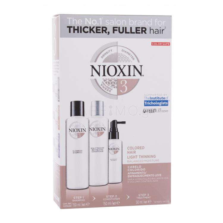Nioxin System 3 Σετ δώρου για γυναίκες σαμπουάν 150 ml + βάλσαμο 150 ml + περιποίηση των μαλλιών 50 ml