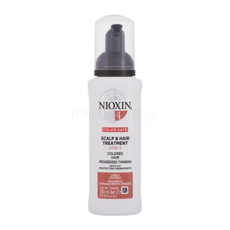 Nioxin System 4 Color Safe Scalp &amp; Hair Treatment Περιποίηση μαλλιών χωρίς ξέβγαλμα για γυναίκες 100 ml