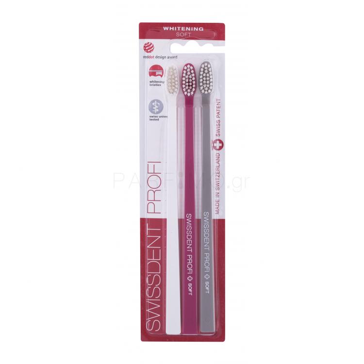 Swissdent Profi Whitening Trio Soft Οδοντόβουρτσα 3 τεμ Απόχρωση White, Pink, Grey