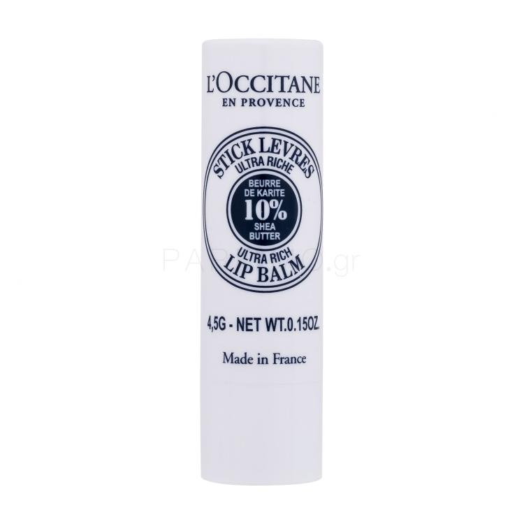 L&#039;Occitane Shea Butter Ultra Rich Lip Balm Stick Βάλσαμο για τα χείλη για γυναίκες 4,5 gr
