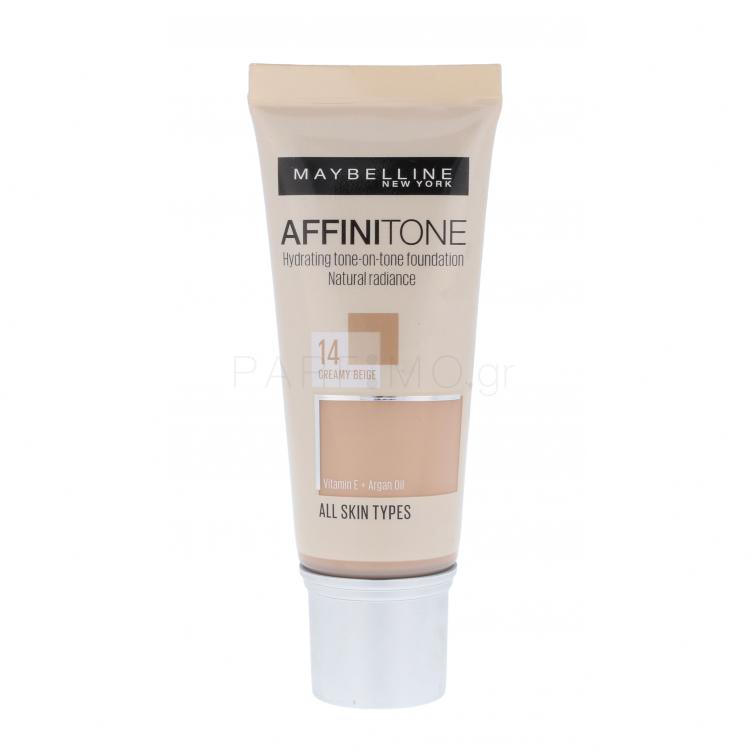 Maybelline Affinitone Make up για γυναίκες 30 ml Απόχρωση 14 Creamy Beige
