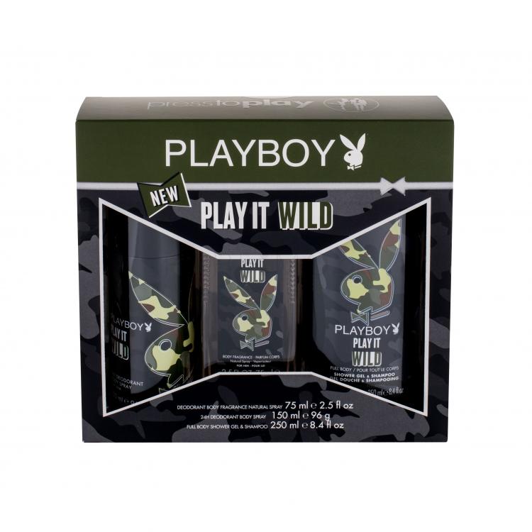 Playboy Play It Wild Σετ δώρου αποσμητικό 150ml + 250ml αφρόλουτρο + 75ml αποσμητικό