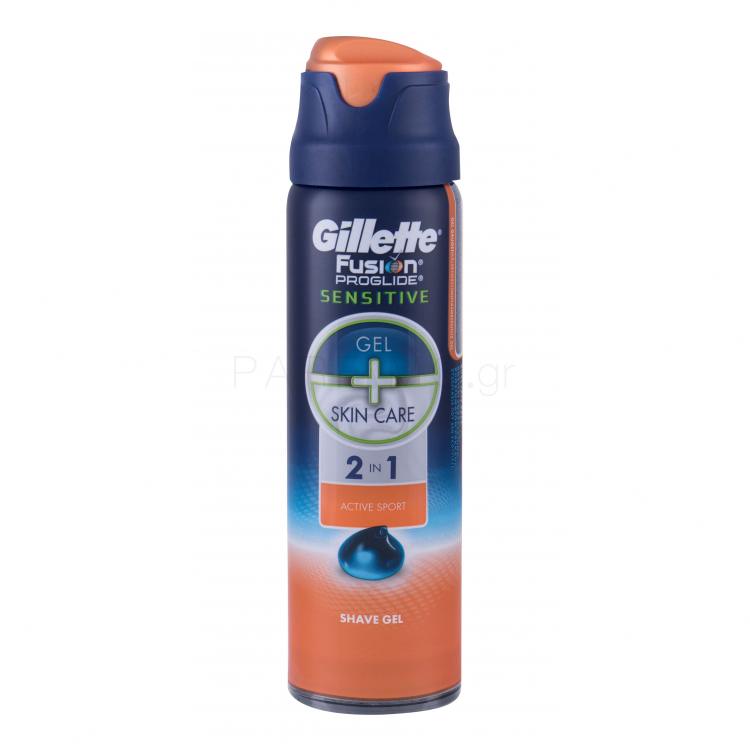 Gillette Fusion Proglide Sensitive 2in1 Active Sport Τζελ ξυρίσματος για άνδρες 170 ml