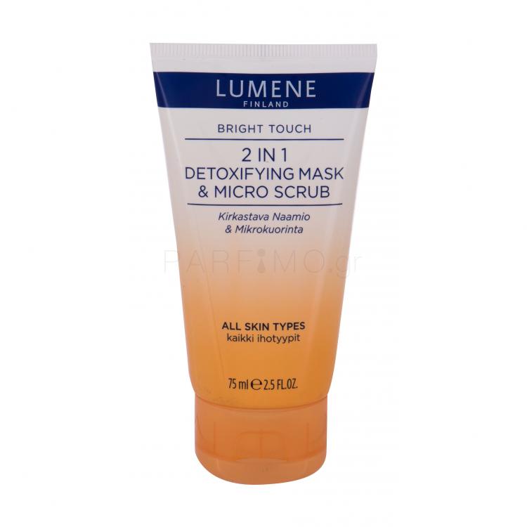 Lumene Bright Touch 2in1 Detoxifying Mask &amp; Micro Scrub Μάσκα προσώπου για γυναίκες 75 ml