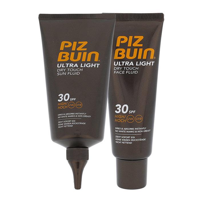 PIZ BUIN Ultra Light Dry Touch Sun Fluid SPF30 Σετ δώρου αυτομαύρισμα σώματος  150 ml + αυτομαύρισμα προσώπου  50 ml