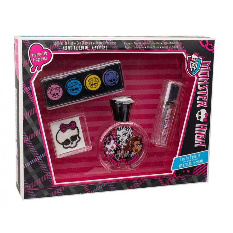 Monster High Monster High Σετ δώρου EDT 50 ml +σκιές ματιών 4x 1,2 g + βούρτσα + αυτοκόλλητο