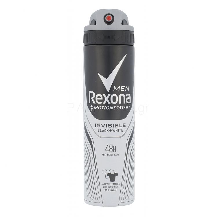 Rexona Men Invisible Black + White 48H Αντιιδρωτικό για άνδρες 150 ml