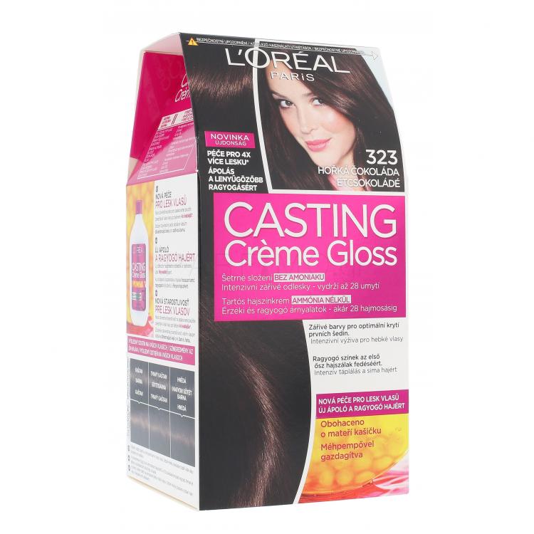 L´Oréal Paris Casting Creme Gloss Βαφή μαλλιών για γυναίκες 48 ml Απόχρωση 323 Darkest Chocolate