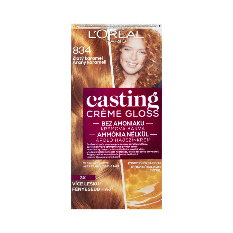 L&#039;Oréal Paris Casting Creme Gloss Βαφή μαλλιών για γυναίκες 48 ml Απόχρωση 834 Hot Caramel