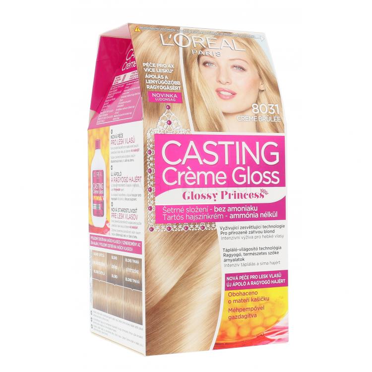 L&#039;Oréal Paris Casting Creme Gloss Glossy Princess Βαφή μαλλιών για γυναίκες 48 ml Απόχρωση 8031 Creme Brulée