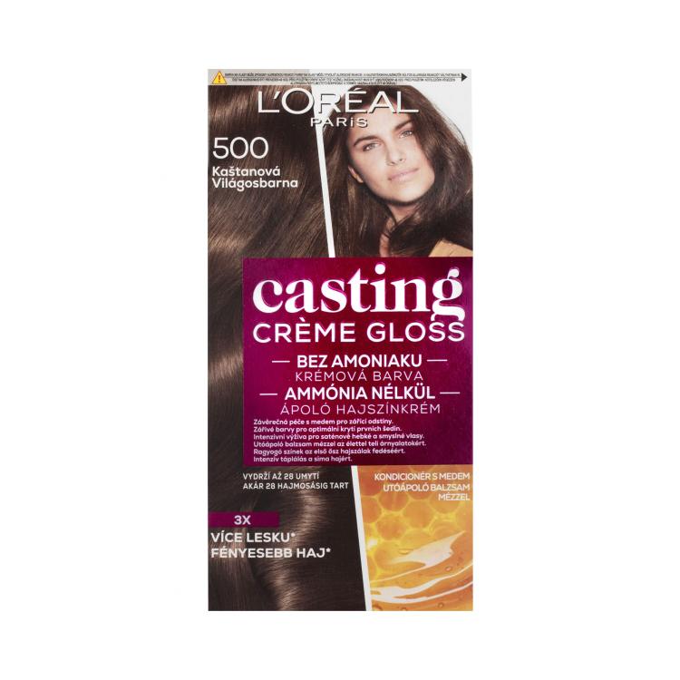 L&#039;Oréal Paris Casting Creme Gloss Βαφή μαλλιών για γυναίκες 48 ml Απόχρωση 500 Medium Brown