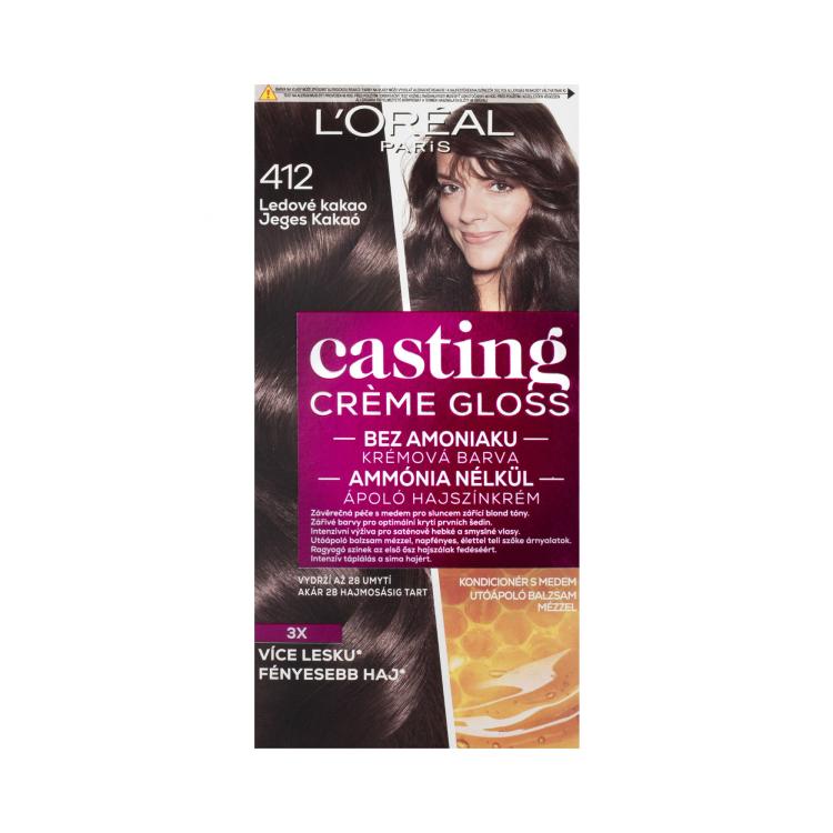 L&#039;Oréal Paris Casting Creme Gloss Βαφή μαλλιών για γυναίκες 48 ml Απόχρωση 412 Iced Cocoa