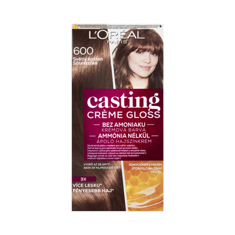 L&#039;Oréal Paris Casting Creme Gloss Βαφή μαλλιών για γυναίκες 48 ml Απόχρωση 600 Light Brown