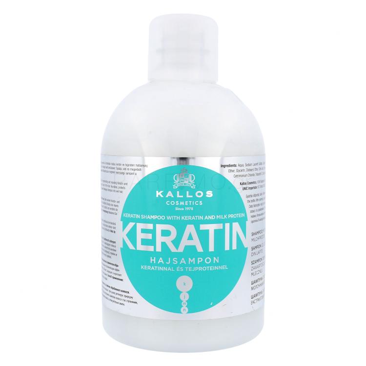 Kallos Cosmetics Keratin Σαμπουάν για γυναίκες 1000 ml κατεστραμμένο φιαλίδιο