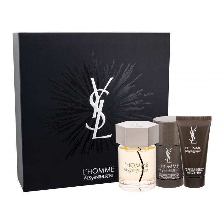 Yves Saint Laurent L´Homme Σετ δώρου για άνδρες EDT 100 ml + αφρόλουτρο  50 ml + deostick  75 ml