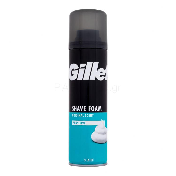 Gillette Shave Foam Original Scent Sensitive Αφροί ξυρίσματος για άνδρες 200 ml
