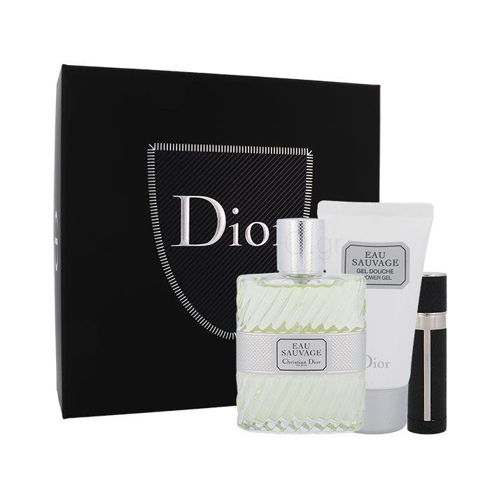 Christian Dior Eau Sauvage Σετ δώρου EDT 100 ml + αφρόλουτρο 50 ml + EDT επαναπληρώσιμο φιαλίδιο 3 ml