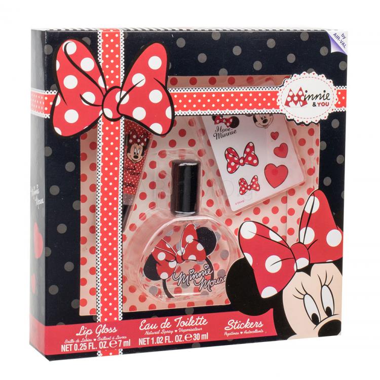 Disney Minnie Mouse Σετ δώρου EDT 30 ml + λιπ γκλος 7 ml + αυτοκόλλητα