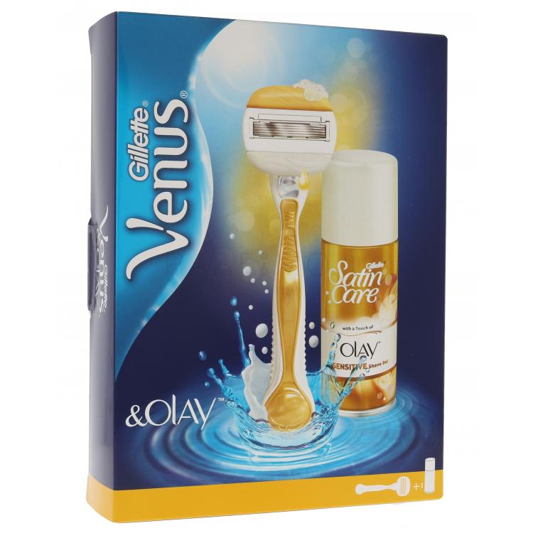 Gillette Venus &amp; Olay Σετ δώρου ξυράφι Venus Olay 1 κομ. + τζελ ξύρισματως Satin Care Olay Sensitive Shave τζελ  75 ml